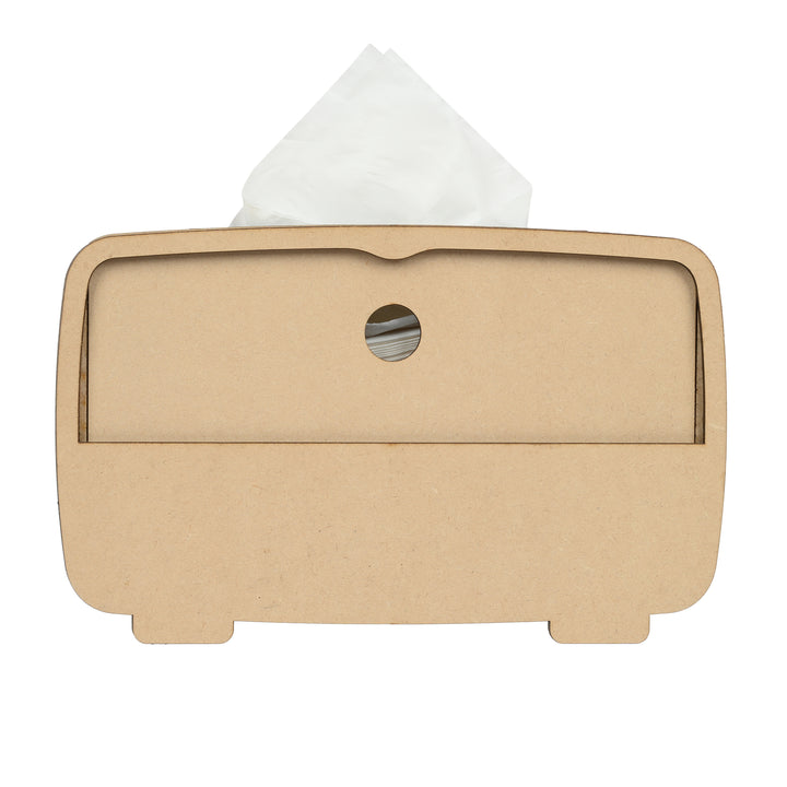 Wooden Radio Shape Tissue Paper Box with Small Tray for Dinning Vanity Counter Tops - The Engraved Store