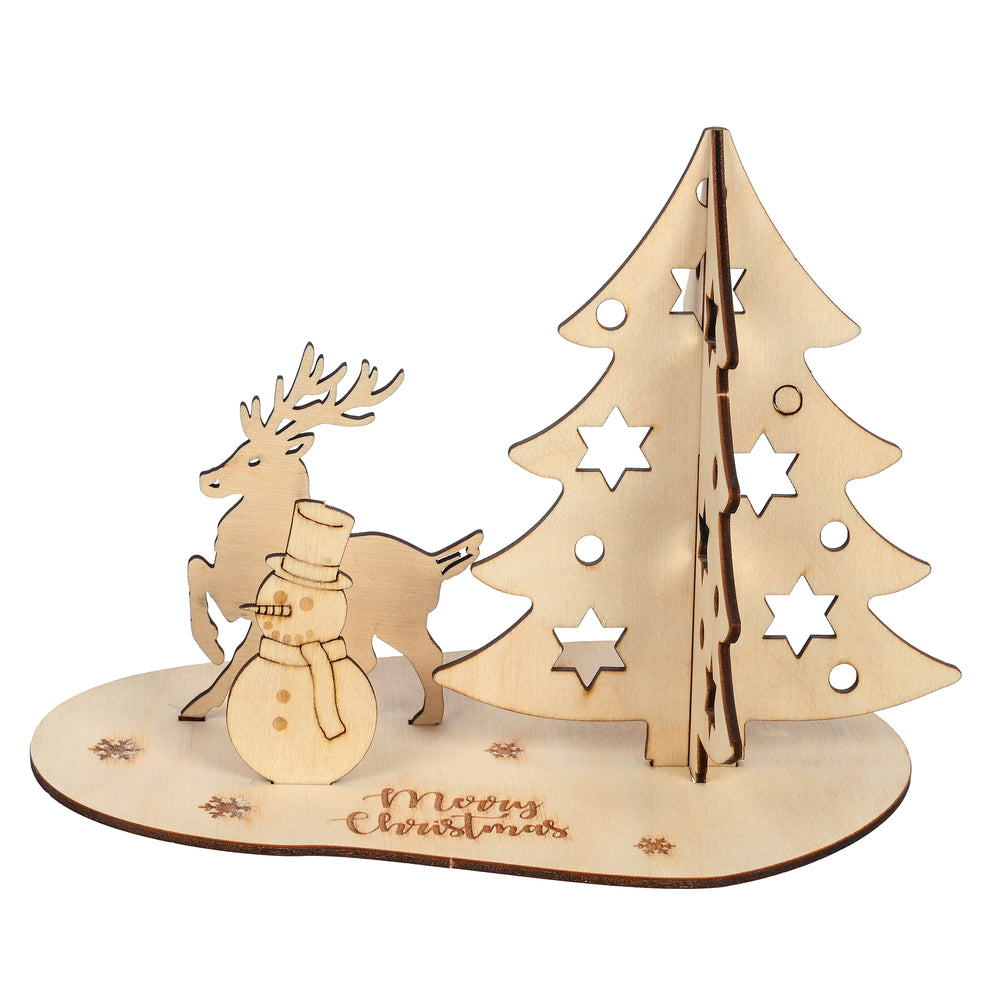 Christmas Tree with Reindeer & Snow Man - The Engraved Store