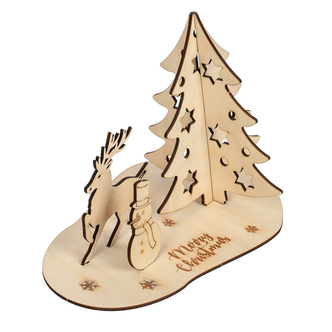 Christmas Tree with Reindeer & Snow Man - The Engraved Store