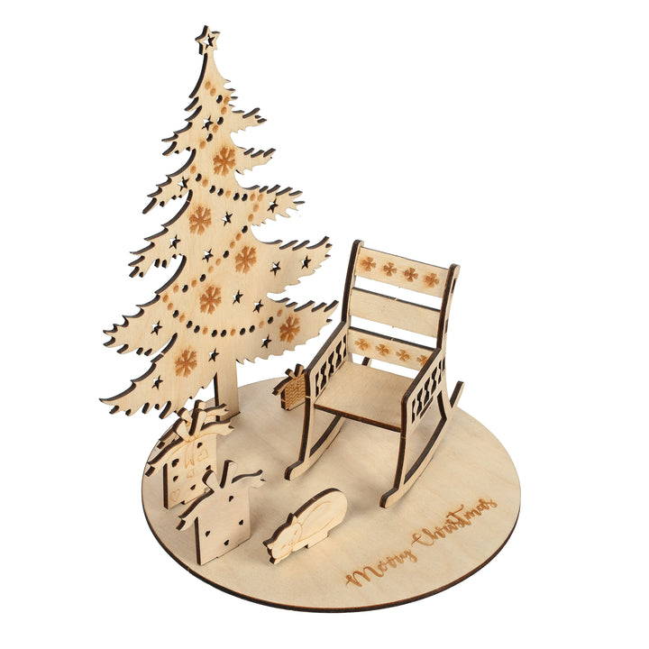 Christmas tree with Chair, Cat & Gift - The Engraved Store