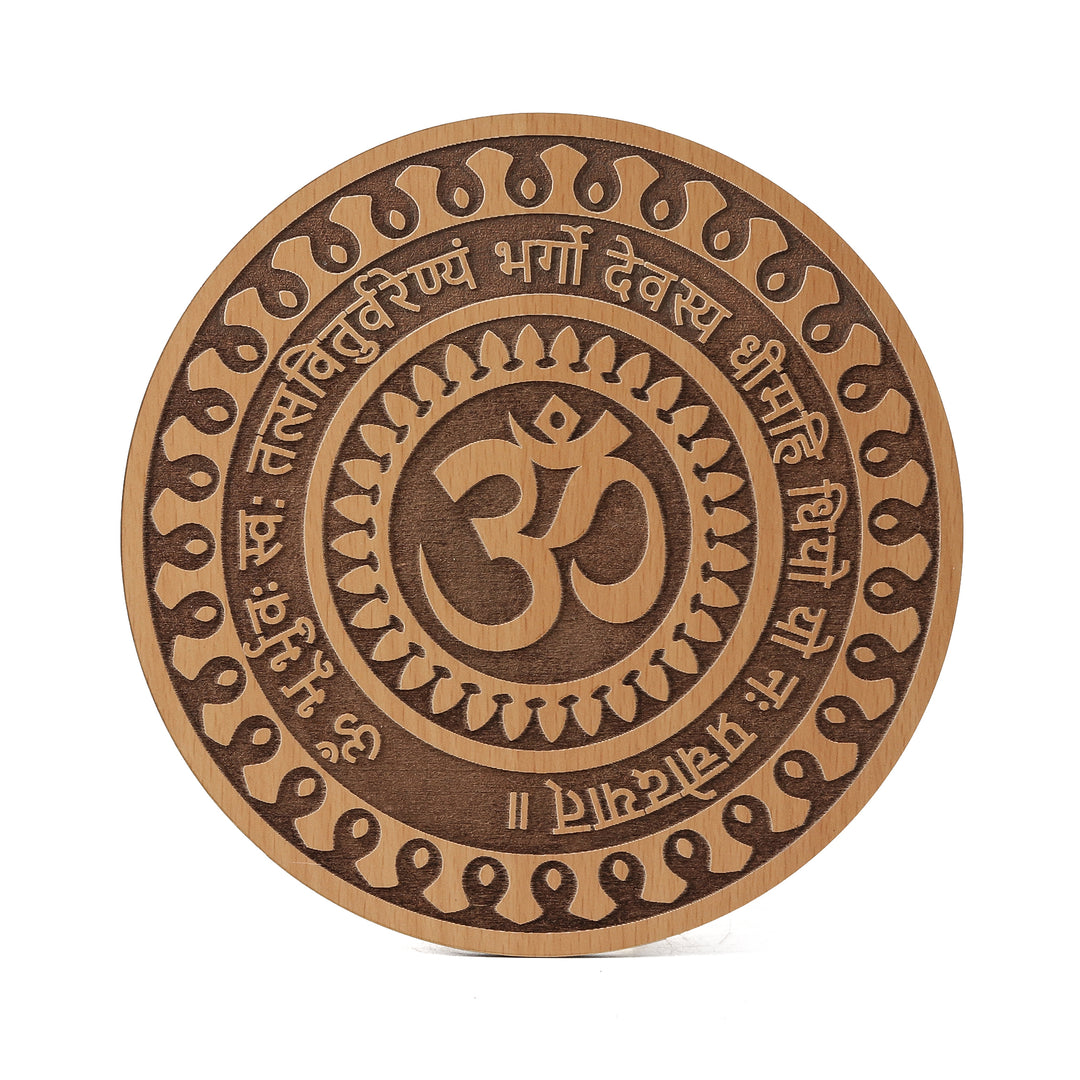 Om Sacred Geometry Wood Wall Art, Home Décor for Yoga / Meditation - The Engraved Store